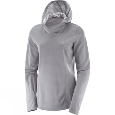 Sudadera Con Capucha Salomon Elevate Manga Larga Mujer - Gris - Chile DUE106983